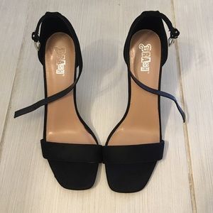 Brash Kyleen Ankle Strap Suede Heels